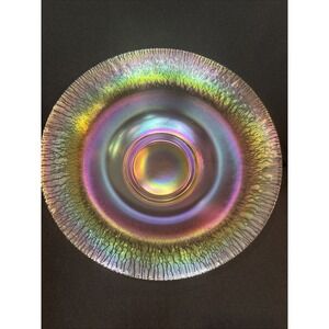 Vintage Fenton Iridescent Stretch Glass Bowl, 12" Wide 4" Tall